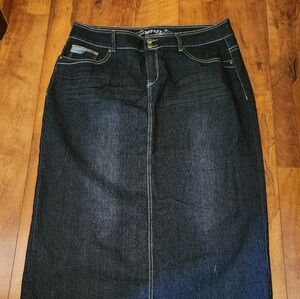 Women's Dark Blue Denim Long Skirt